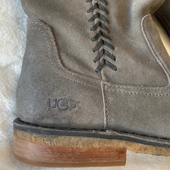 UGG Gray Suede Tall Boots Wilder 1008967 - Picture 3 of 15
